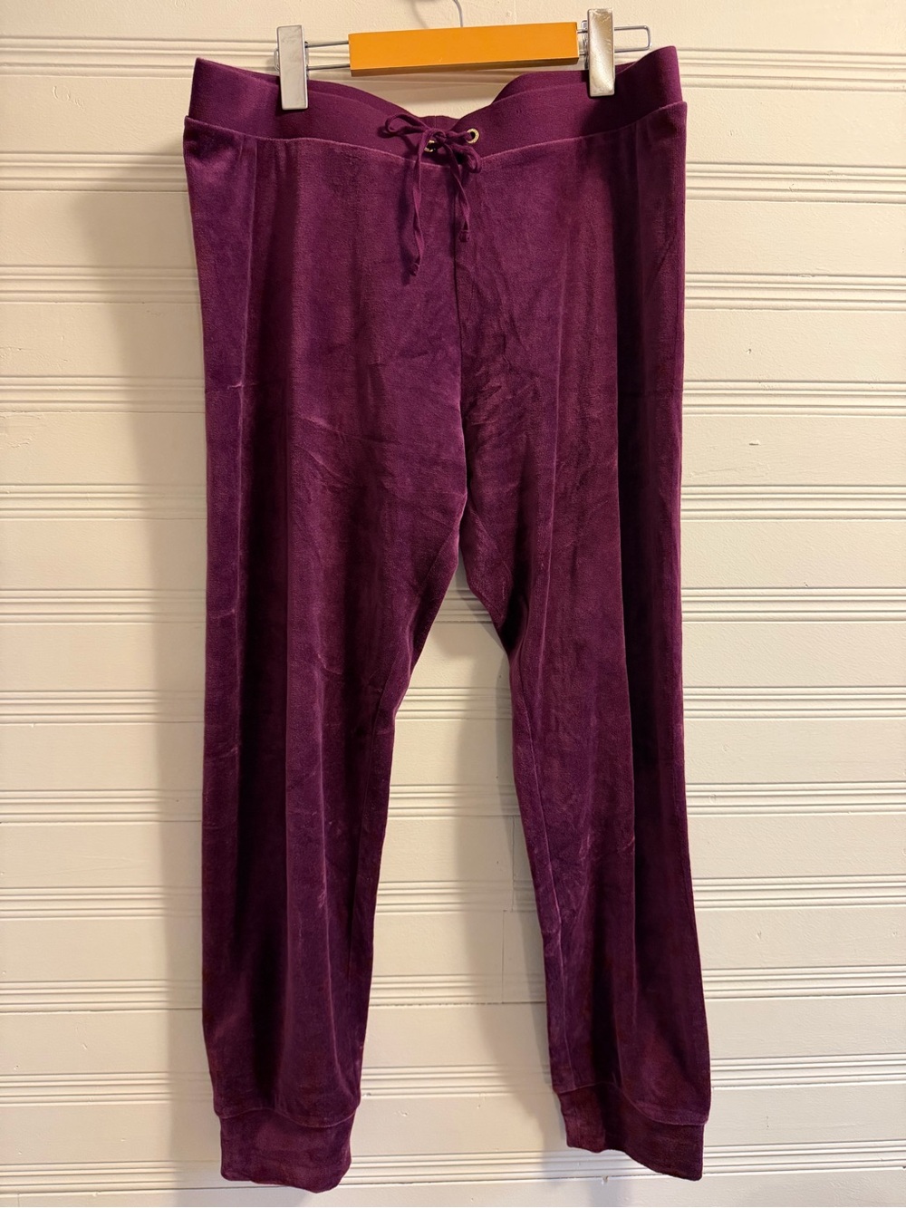 Juicy Couture Purple Velour Jogger Track Pants Plum Size L